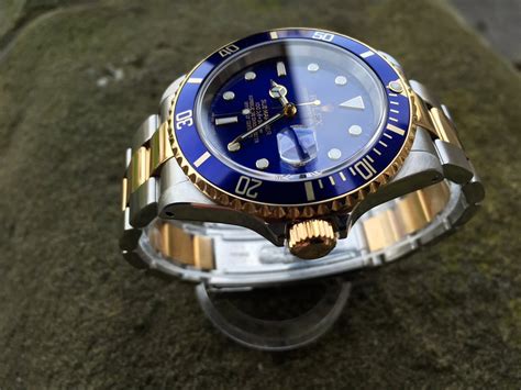 rolex submarine gold blue